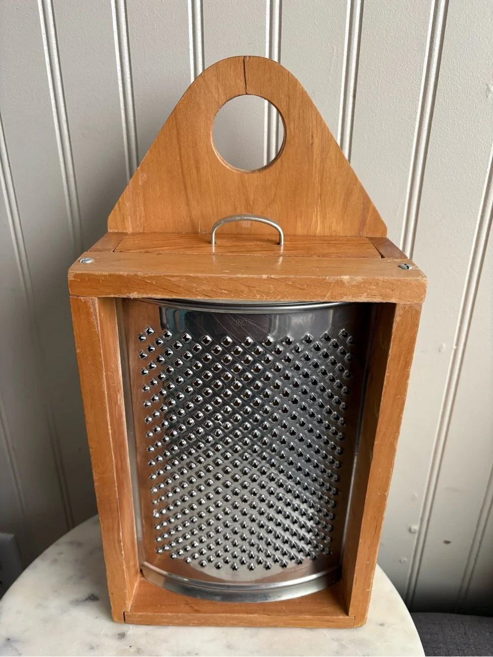 Vintage Italian Wooden Box Parmesan Cheese Grater VTG Retro Rustic Primitive - Picture 2 of 12